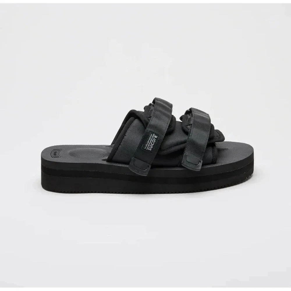 SUICOKE MOTO-VPO OG-056VPO Black Vibram Platform‎ Slides Sandals Slippers Size 5